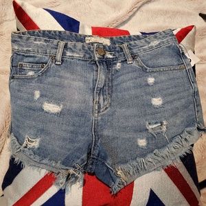 Free People Distressed Jean Shorts 26